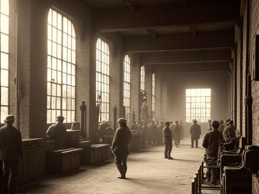 Historic Gerdau foundry from early 20th century, sepia toned