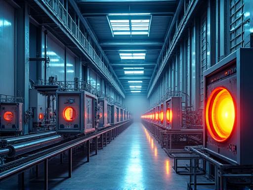 Modern automated steel manufacturing facility