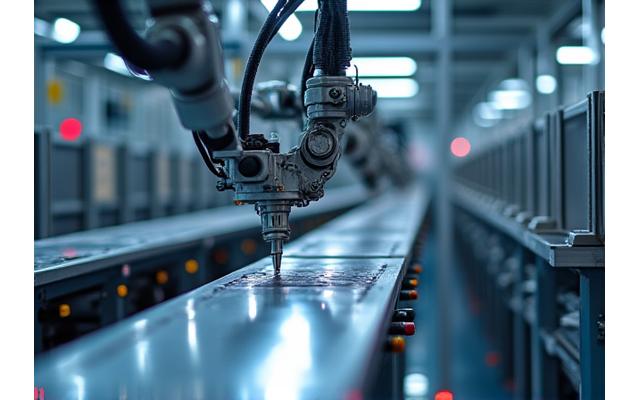 Advanced industrial machinery and polished steel components, symbolizing industrial manufacturing.